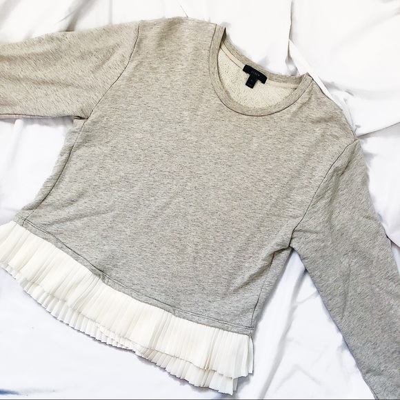 J. Crew Gray Ruffle Hem Sweatshirt - Picture 4 of 6